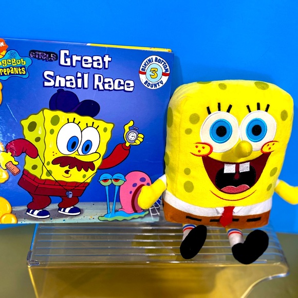 SPONGEBOB SQUAREPANTS NICK JR VINTAGE BUNDLE CUDDLE PLUSH & 5 SPONGEBOB BOOKS - Picture 6 of 15